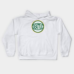 Seattle Retro Ball - White Kids Hoodie